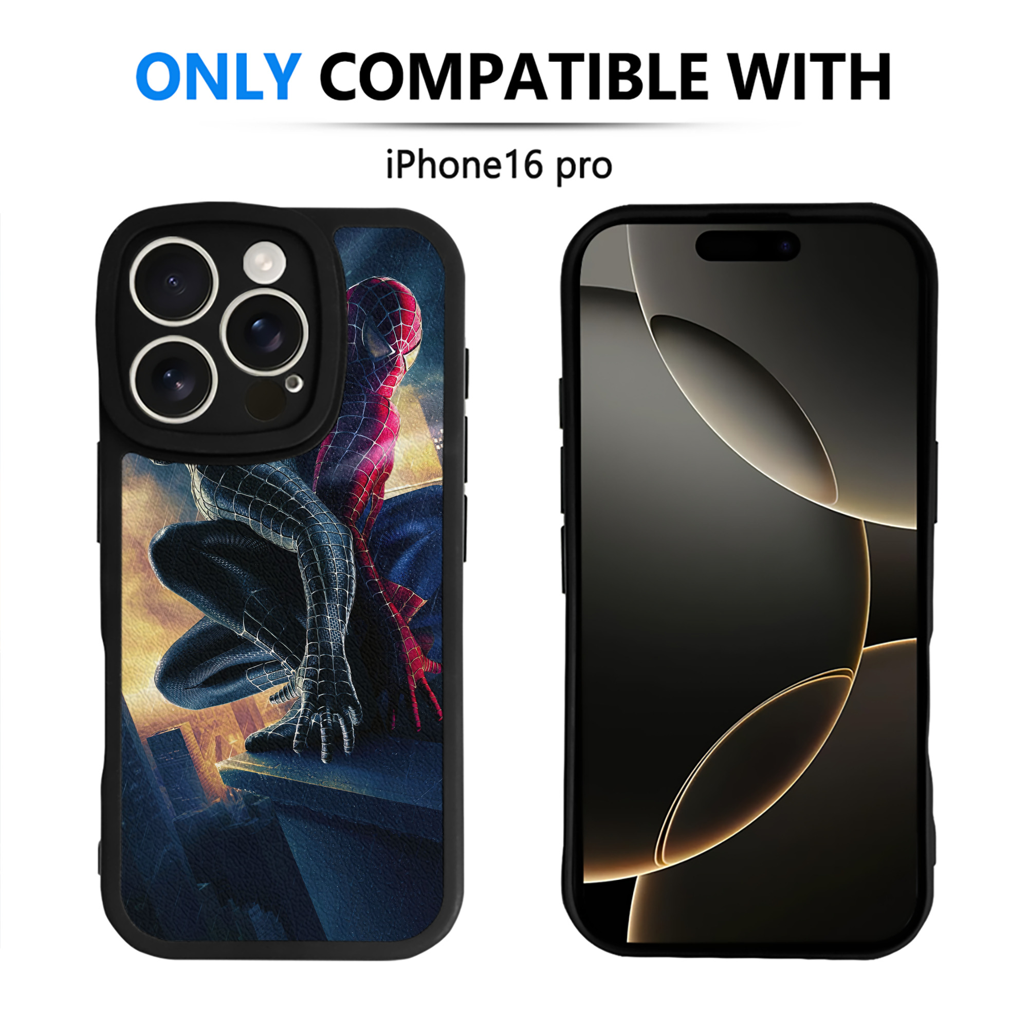 （画像用） Spider Man スパイダーマン 【iPhone 16シリーズ対応】シリコンスマホケース（レザー調） 材質：シリコン